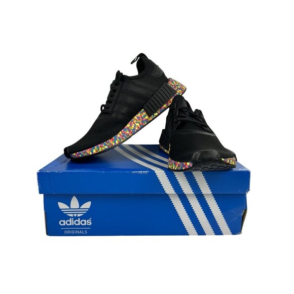 Adidas Unisex NMD_R1 Mosaic Boost Pack Rainbow Black Shoes GX7179 Size 6 - Picture 5 of 8